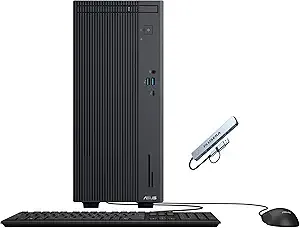 ASUS V500 Mini Tower 15L Desktop, 10-Core Intel Core i7-13620H Processor, 64GB RAM 2TB SSD, Windows 11 Home, Wired Keyboard & Mouse with PLUSERA 8-in-1 Hub, Gray