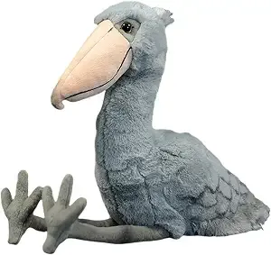 Large Shoebill Stuffed Animal 12″ Stork Plush Grey Bird Pillow Home Decor | Realistic, Gift for Boys and Girls