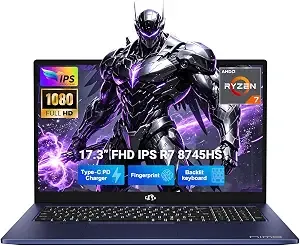 NIMO 17.3″ Gaming-Laptop, AMD Ryzen 7 8745HS 64GB RAM 2TB SSD Radeon 780M, (Up to 4.9GHz Beat R9 7940HS) USB 4.0 FHD PC for AI Multitasking & Remote Video Creators Streaming 2-Yr Warranty